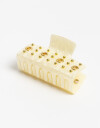 Broche Acrilico Broche De Acrilico Con Apliques Metalicos. - Blanco Crudo