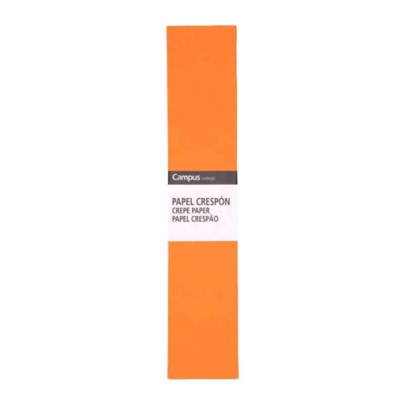 Papel Crepé Campus Naranja 50Cm x2M 20 Grs #Papel Crepé Campus Naranja 50Cm X 2M 20 Grs
