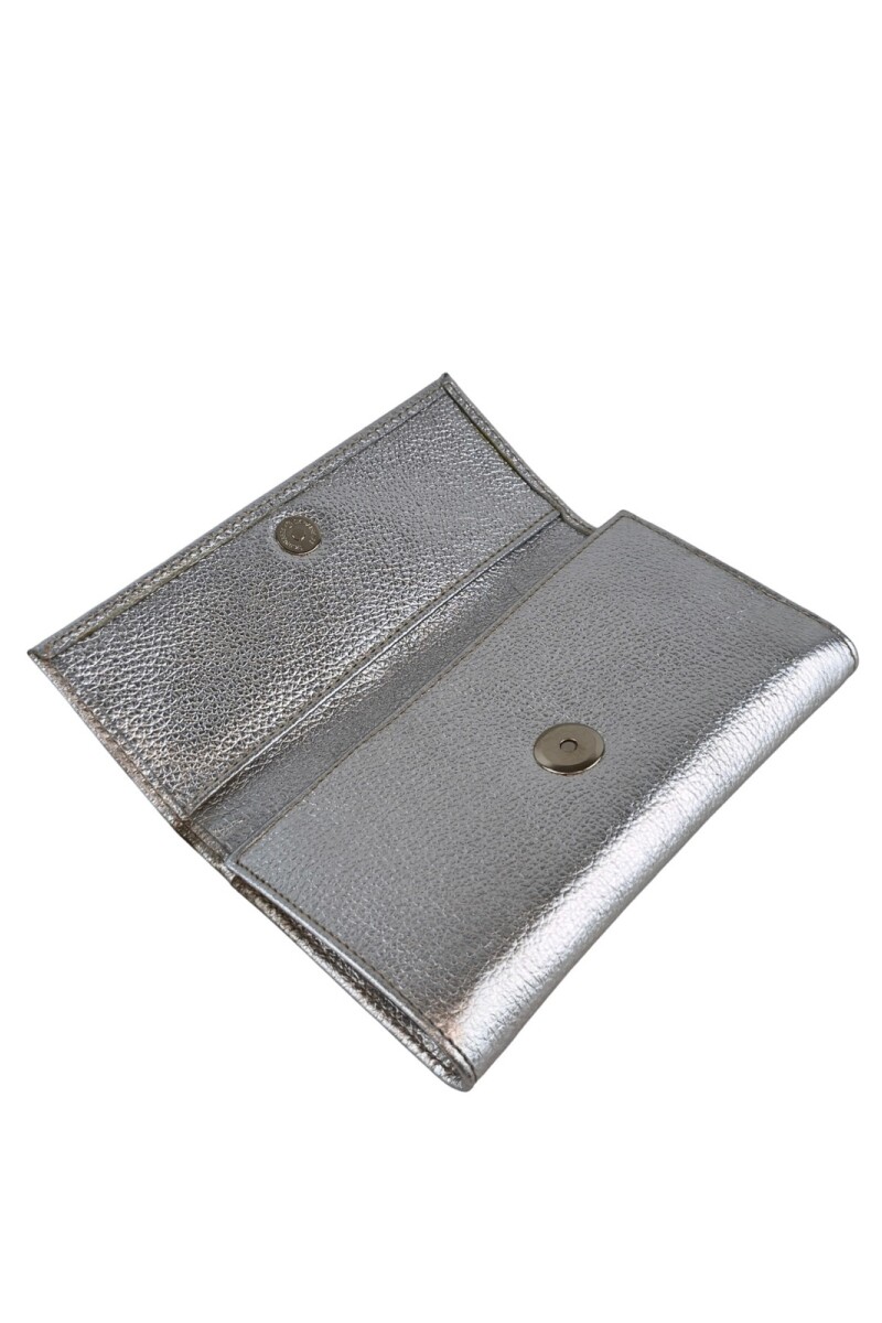 Billetera de mujer larga Plateado