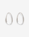 Aros Colgantes Largos Metal Aros Colgantes Ovalados - Plateado Rodio