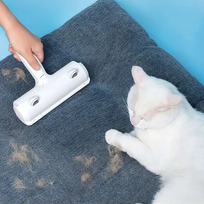 Cepillo quita pelusa y pelos de mascota gato perro Azul