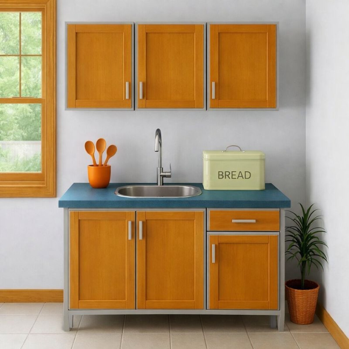 COMBO BAJO MESADA + AEREO 1.20 MT - GRIS/MIEL 