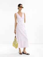 Vestido De Algodón Con Bordados violeta