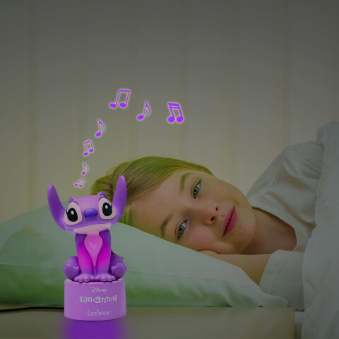 Veladora 3D con Luz LED y Parlante Lexibook 13 cm Stitch Rosa