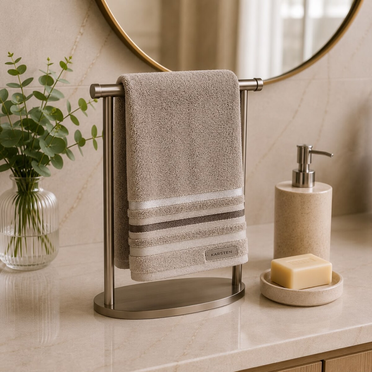 Toalla de Mano en Algodón 48x80cm Lumina - Beige 