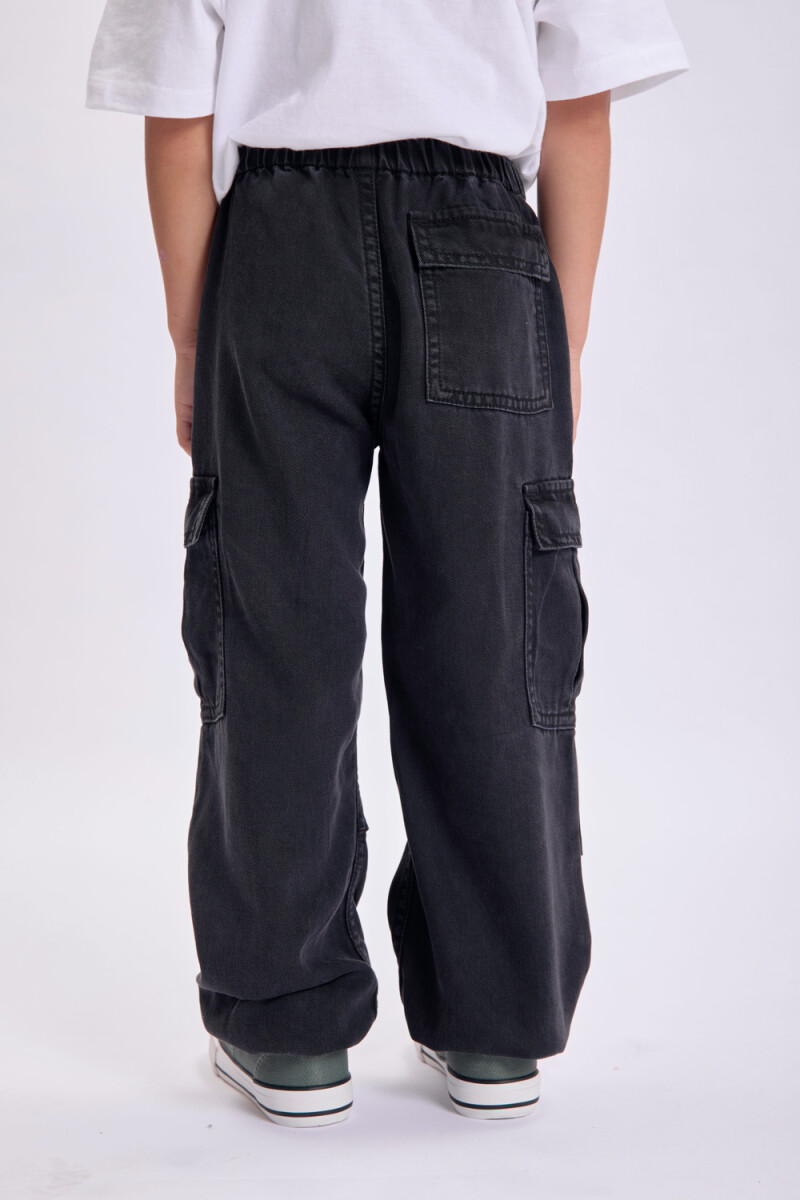 Pantalón cargo jean Gris Oscuro