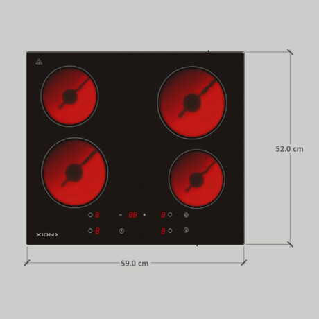 anafe eléctrico vitroceramica 4 discos COLOR UNICO