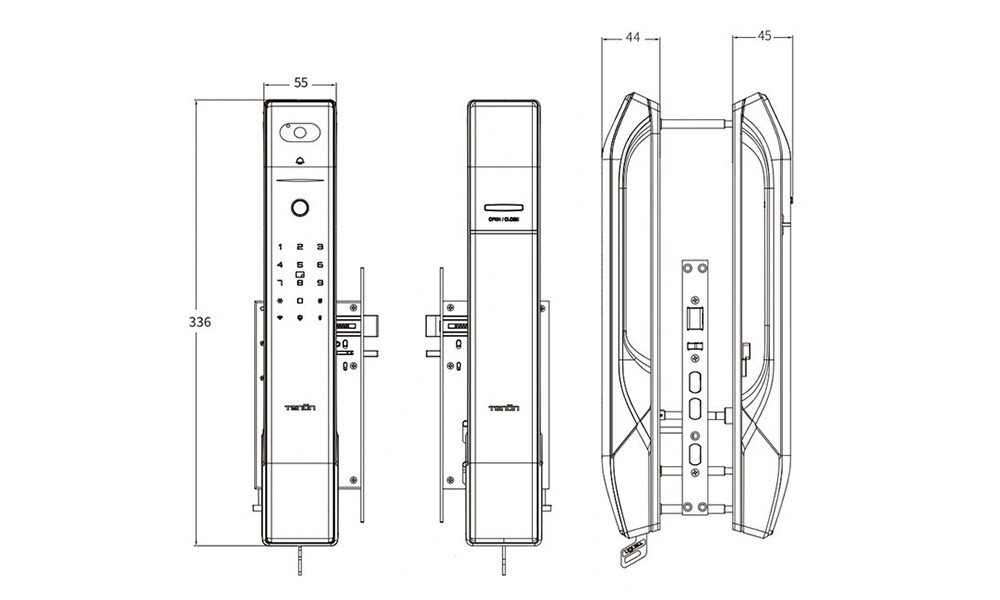 TENON Cerradura A7f BLACK c/videoportero Tenon Cerradura A7f Black C/videoportero