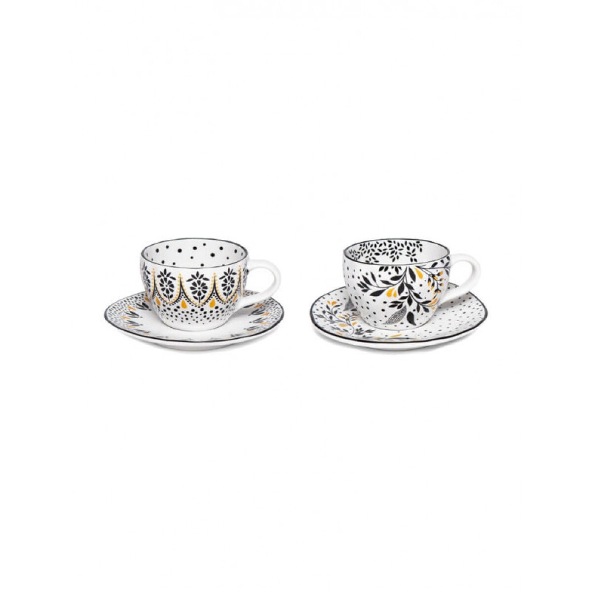 PORTMEIRION S MILLER ARTISANNE NOIR TAZA ESPRESSO C/ PLATITO X2 