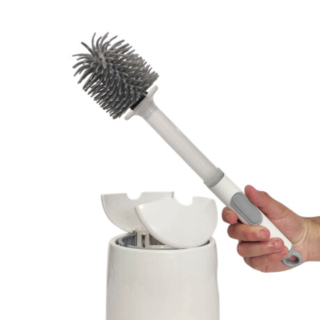 Escobilla cepillo de baño silicona con soporte Blanco
