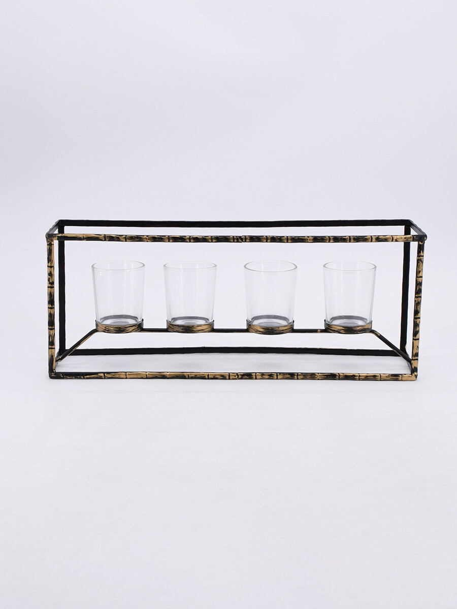 CANDELERO PARA 4 VELAS - NEGRO 