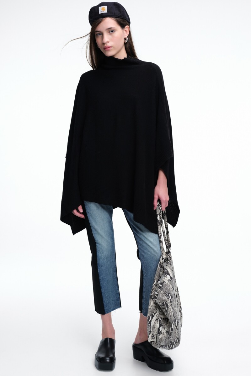 PONCHO TEJIDO Negro