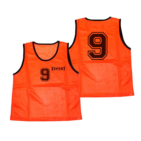 Pack X10 Chaleco Entrenamiento C/ Número Fútbol Voley Naranja