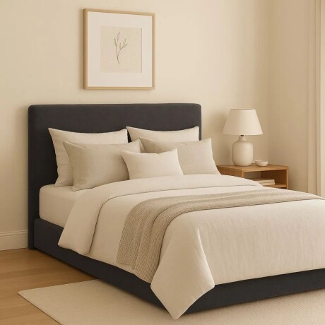 Respaldo De Sommier Queen Marshmallow Gris Oscuro Respaldo De Sommier Queen Marshmallow Gris Oscuro