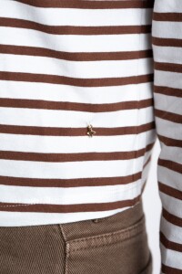 Remera Algodón Elastano Rayada Chocolate