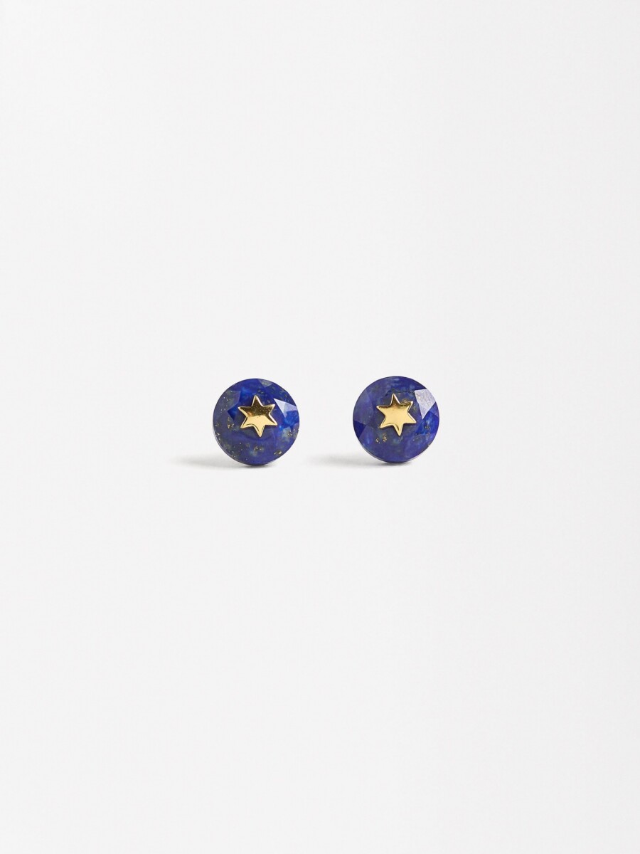 Pendientes Con Piedras - Plata De Ley 925 azul