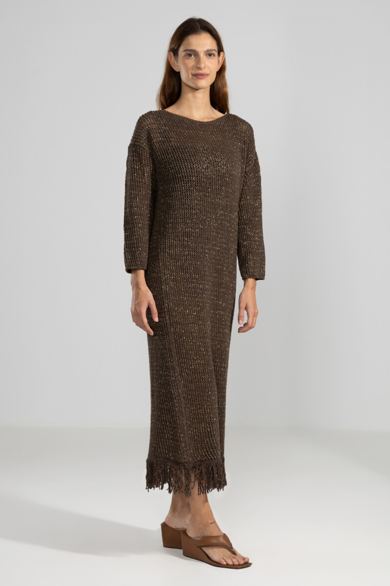 FRINGES DRESS Chocolate
