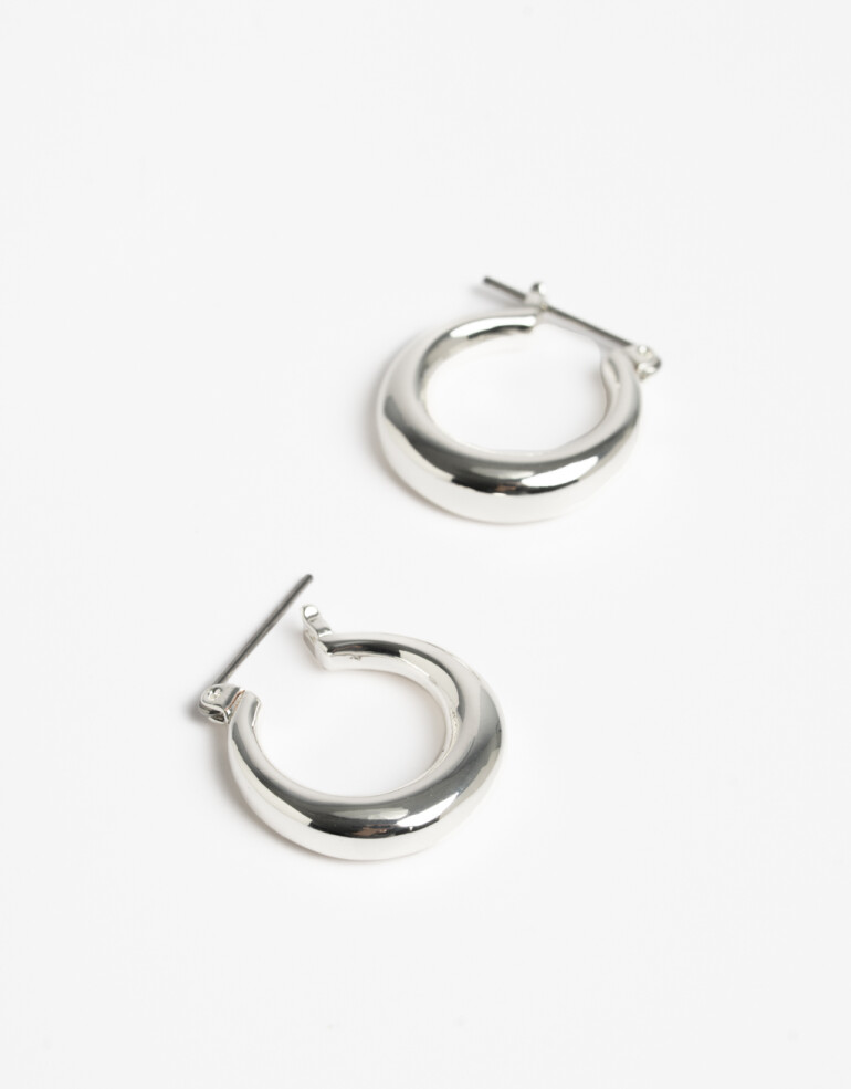 Aros Argollas Metal Argollas Metal Plateadas - Plateado