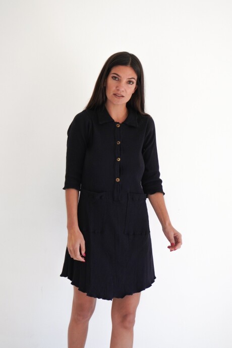 Comfortable dress Negro con Bolsillo