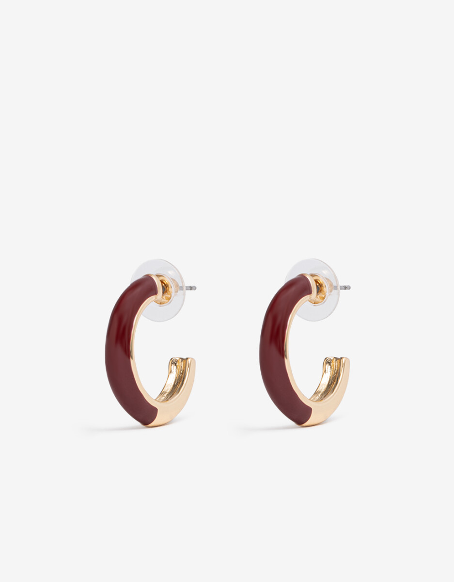 Argollas De Metal Esmaltadas Bañado En Oro 