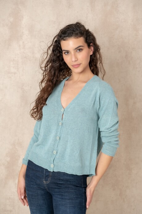 Cardigan dama liso Turquesa