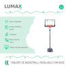 Tablero Basket Aro 2.55m C/ Base Portátil + Pelota Lumax Tablero Basket Aro 2.55m C/ Base Portátil + Pelota Lumax