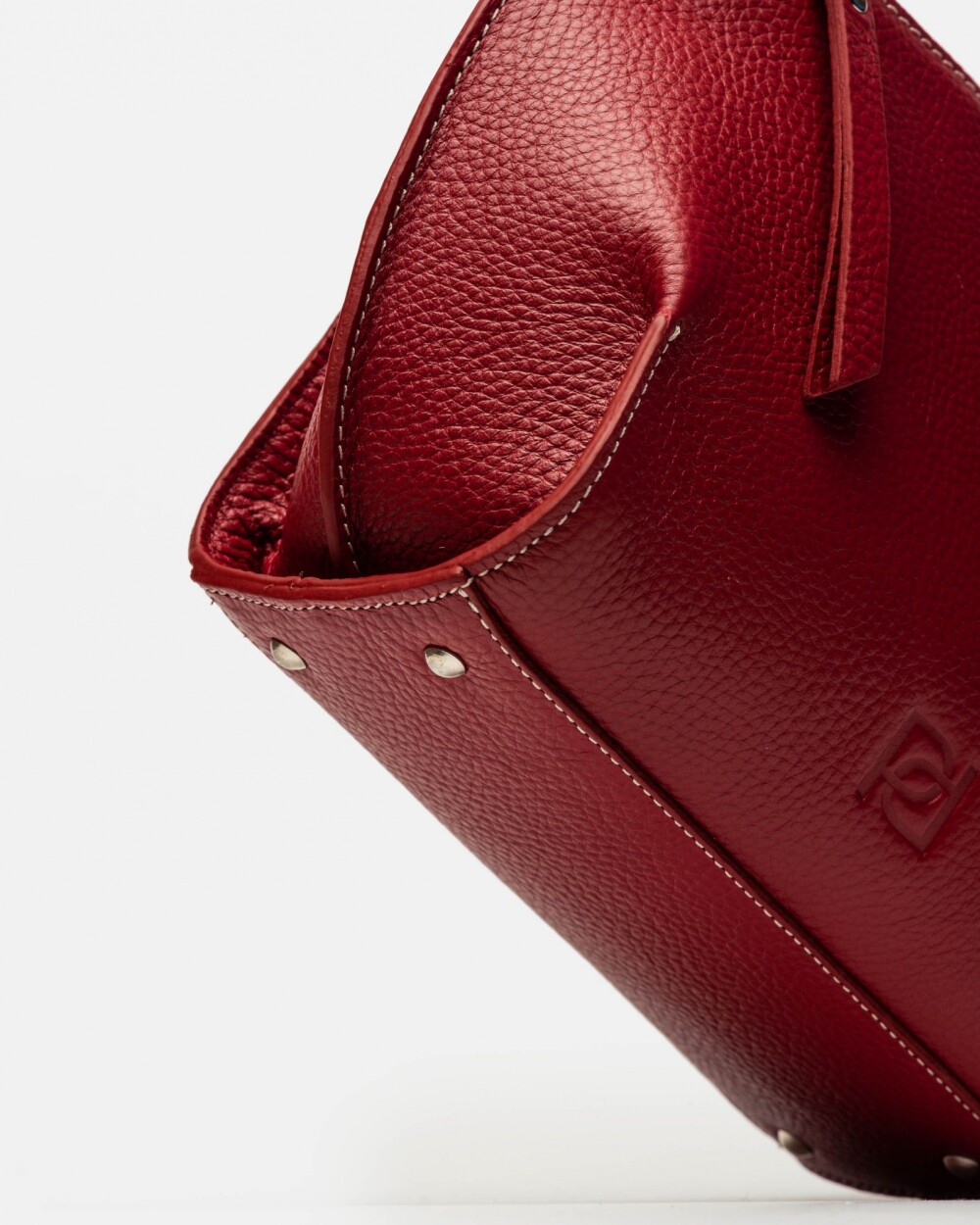 Bandolera Sauvage en cuero graneado Rojo