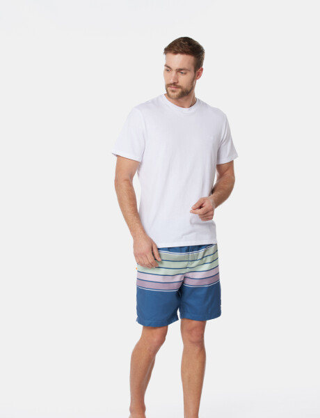 SHORT DE BAÑO RAYADO Azul