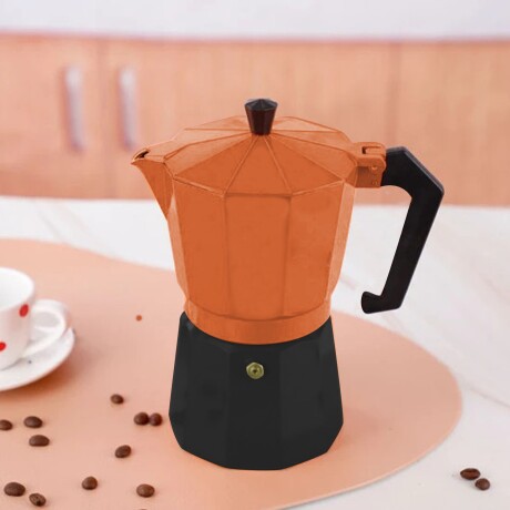 Cafetera Italiana de Aluminio 3 Tazas Naranja Oscuro