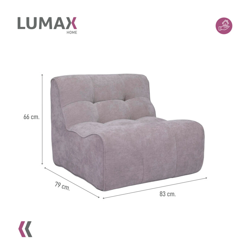 Sillón Sofá Lumax Modelo Tuuvi en caja Compactado Gris