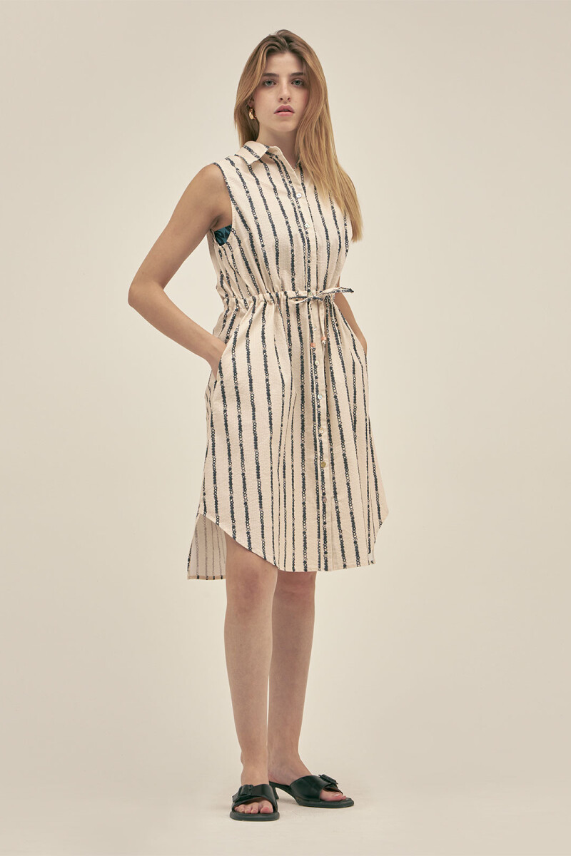 ANGIE DRESS Floral Stripe