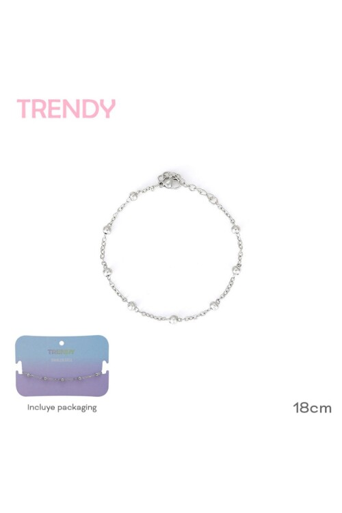 Pulsera con bolitas Plateado