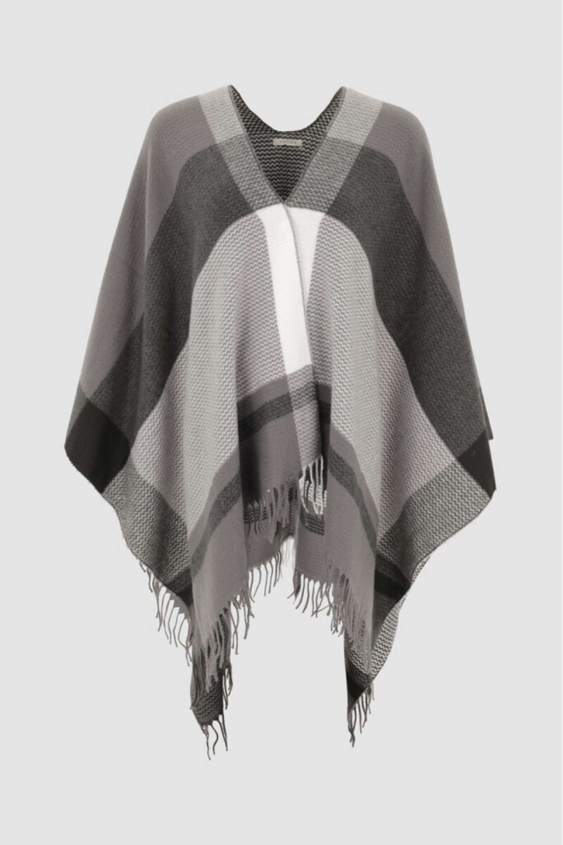 Poncho tres colores - Negro 