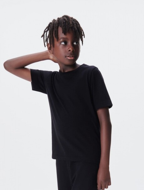 CAMISETA BÁSICA UNISSEX INFANTIL NEGRO