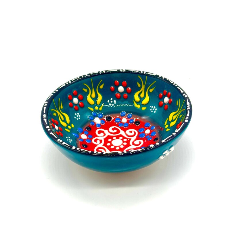 Bowl de cerámica pintado 12 cm Verde oscuro
