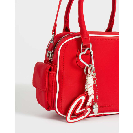 Cartera Bowling Con Charm Rojo Burdeaux