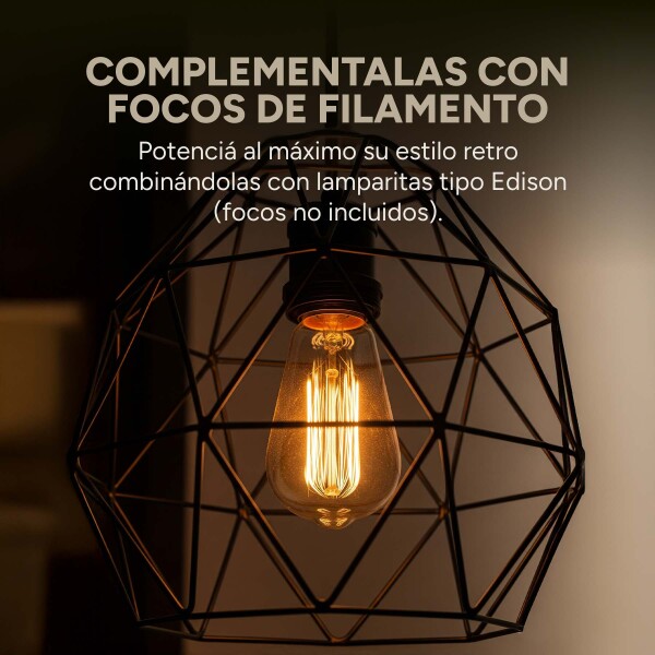 Lampara Vintage Porta Artefacto Colgante Retro Porta Pack X2 Lampara Vintage Porta Artefacto Colgante Retro Porta Pack X2