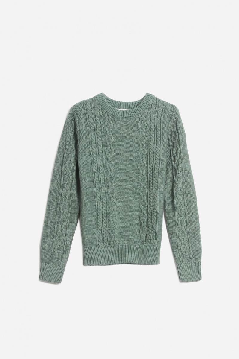 Sweater escote redondo con ochos - Verde 