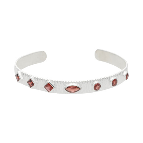 Pulsera Rigida Karvik Granate Plata 925 0