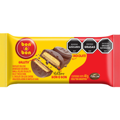 TABLETA CHOCOLATE BON O BON 48G C/GALLETITA TABLETA CHOCOLATE BON O BON 48G C/GALLETITA