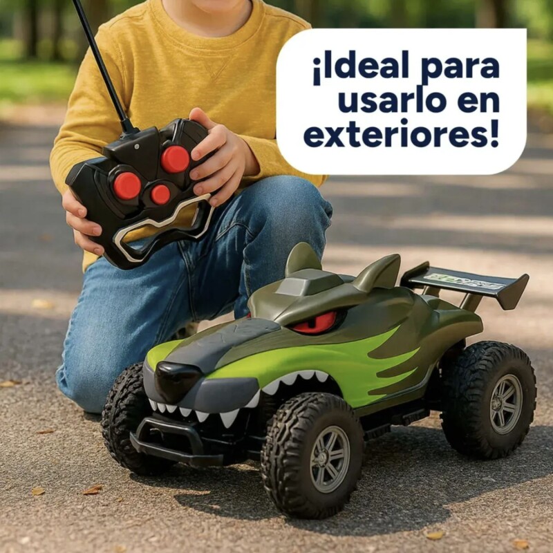 Auto a Control Remoto Monster Infantil 24x15 Cm Verde