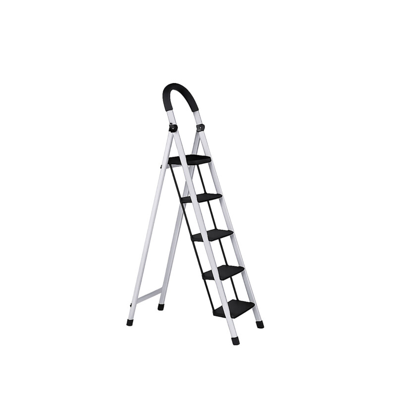 Escalera Tijera 5 Escalones De plastico Negro/Blanco