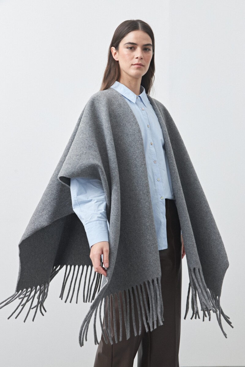 PONCHO FAVA Gris Melange