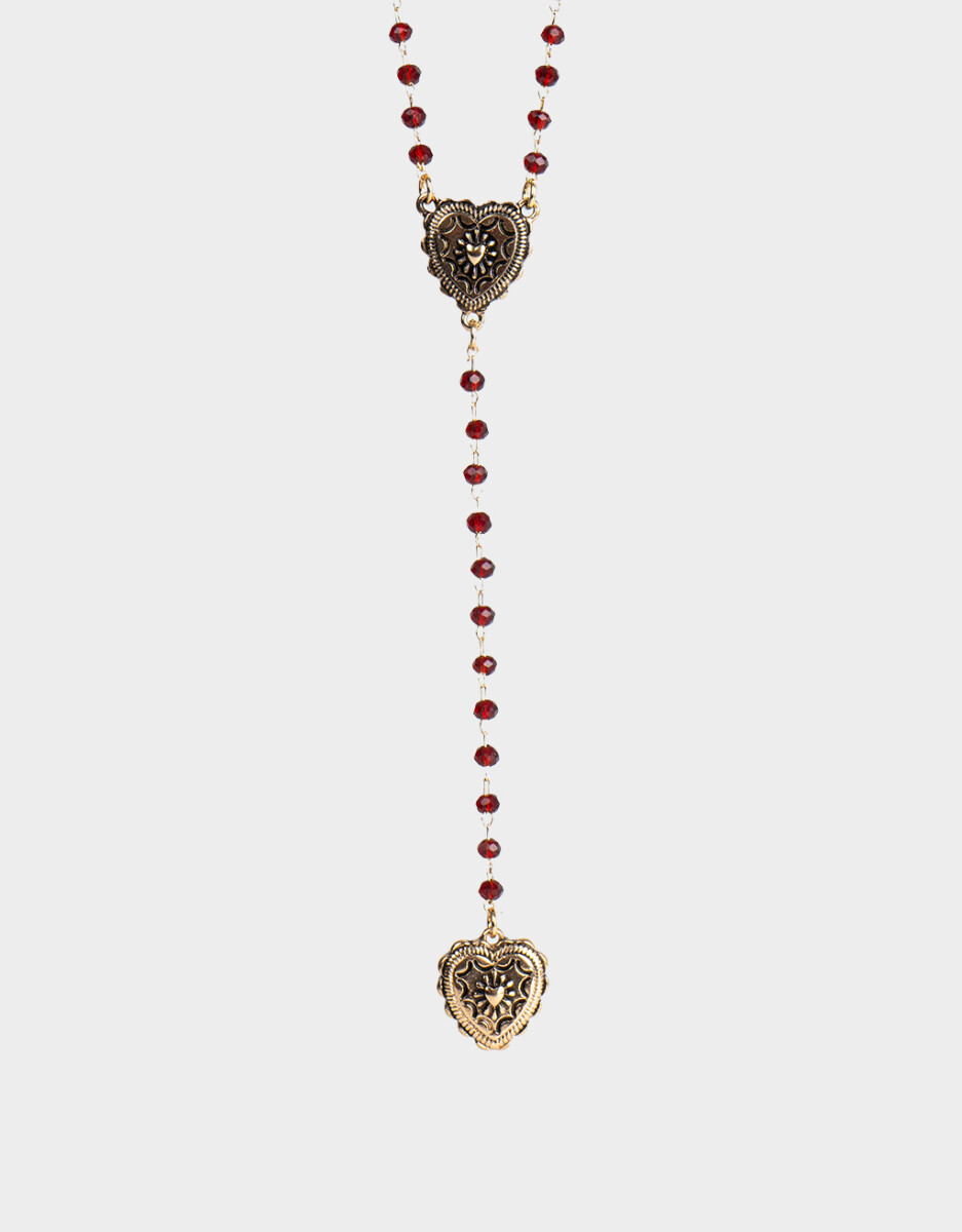 Collar Largo Con Corazones 