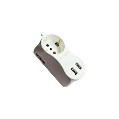 Adaptador 3 en línea c/sal. schuko + 2x3L + 2 USB C84555