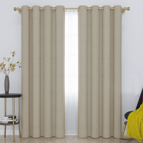 Set x2 Cortina Blackout 140x230 Cm Living Dormitorio Gris Gaspeado Medio