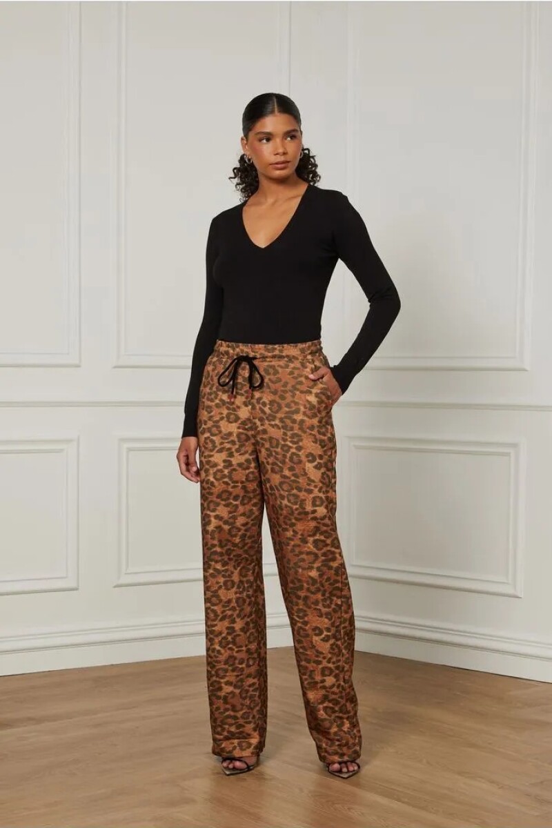 Pantalón recto Leopardo