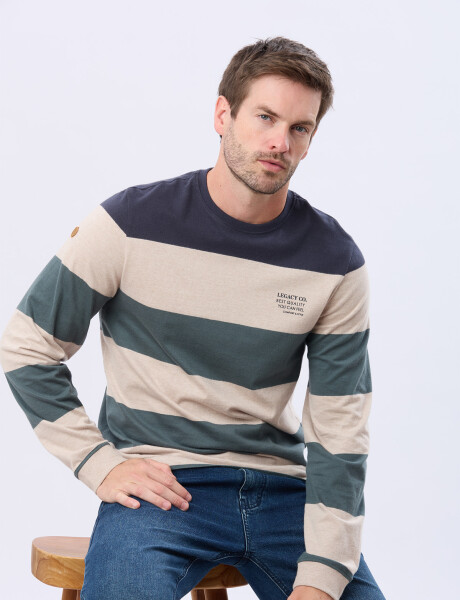 REMERA RAYADA Beige
