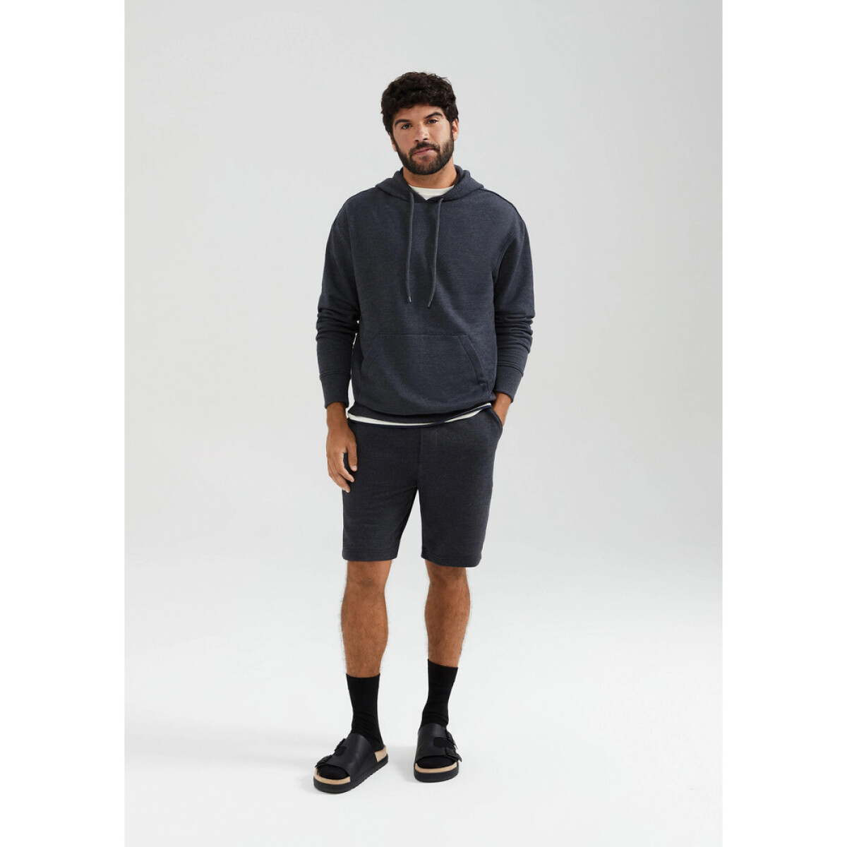 BERMUDA MASC - PRETO MESCLA 