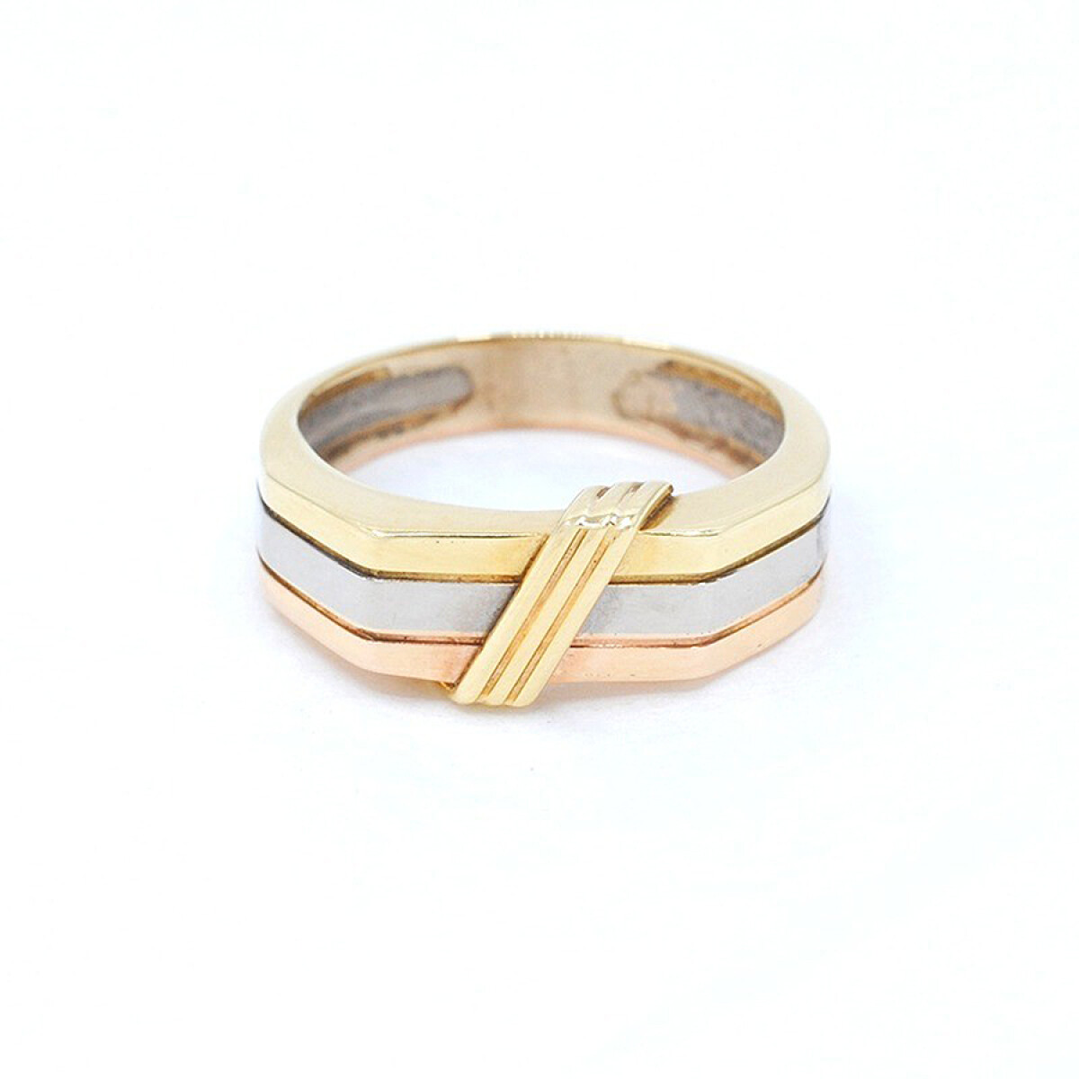 Anillo En Oro 18K De 2 Colores 